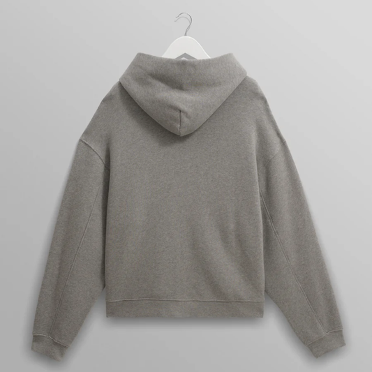 Wax London Harris Grey Embroidered Logo Loopback Cotton Hoodie