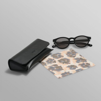 Fulham Black Acetate Round Sunglasses