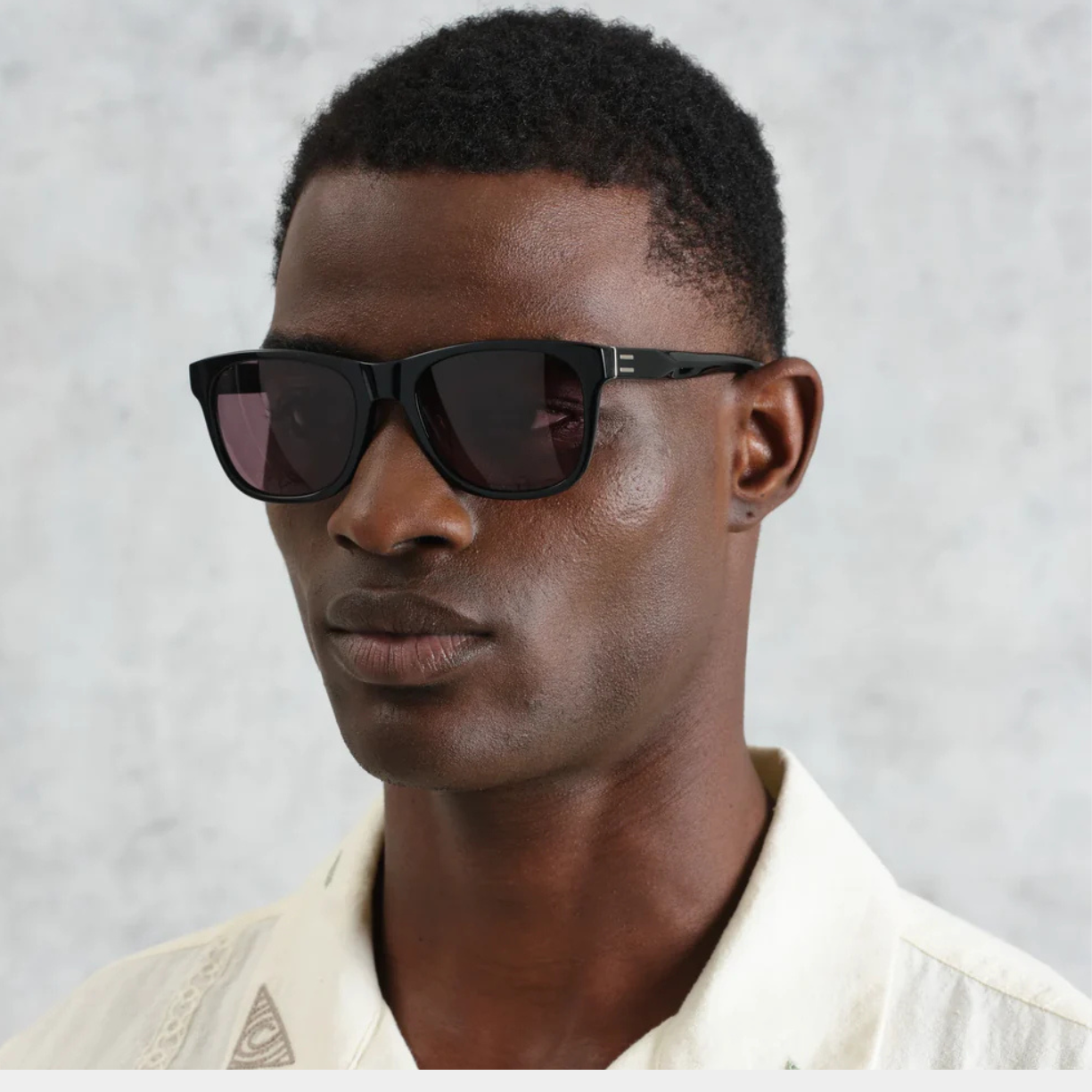 Eltham Black Acetate Square Sunglasses