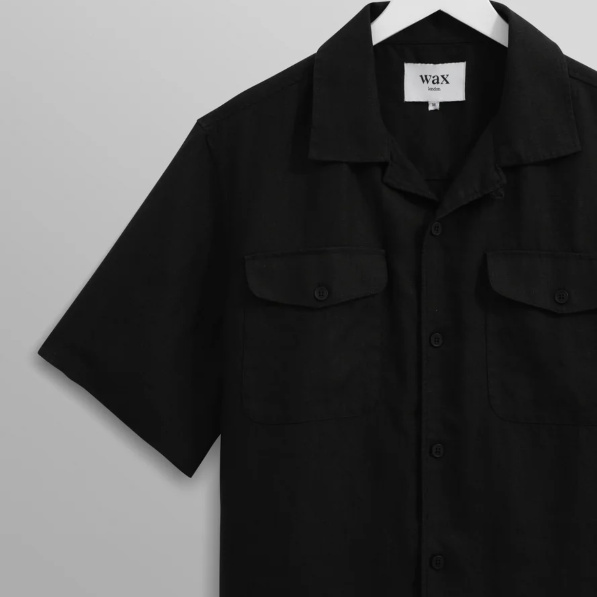 Bartlett Washed Black Linen Short Sleeve Shirt
