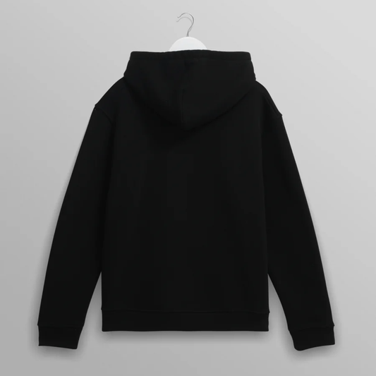 Wax London Hoxton Black Brushed Organic Cotton Hoodie