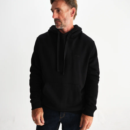 Hoxton Black Brushed Organic Cotton Hoodie