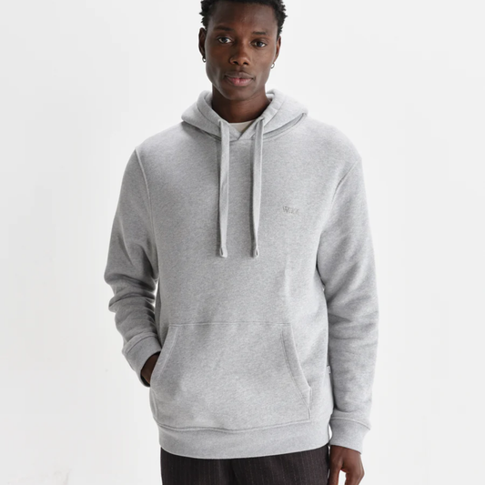 Wax London Hoxton Grey Brushed Organic Cotton Hoodie