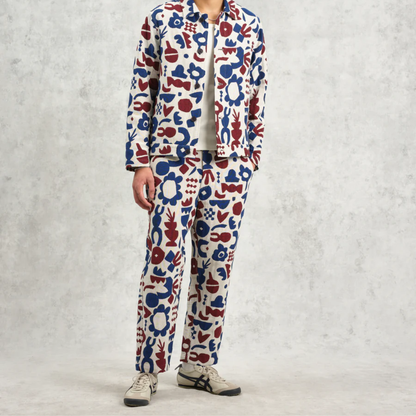 Kurt Red And Blue Spin Jacquard Trousers