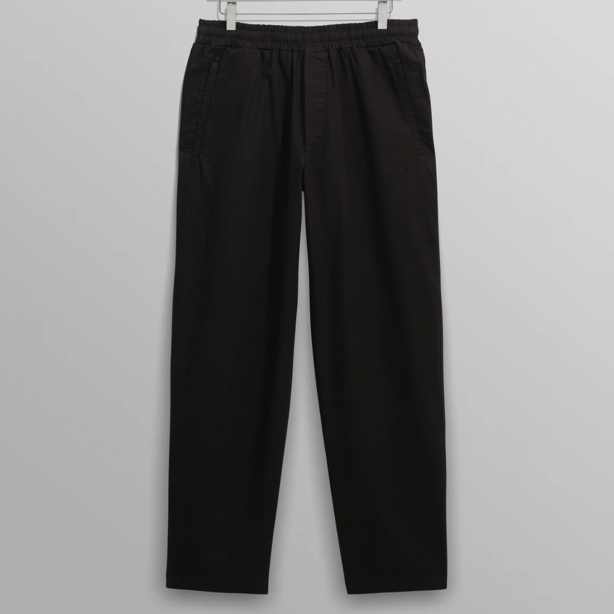 Tyne Black Linen Ripstop Trousers
