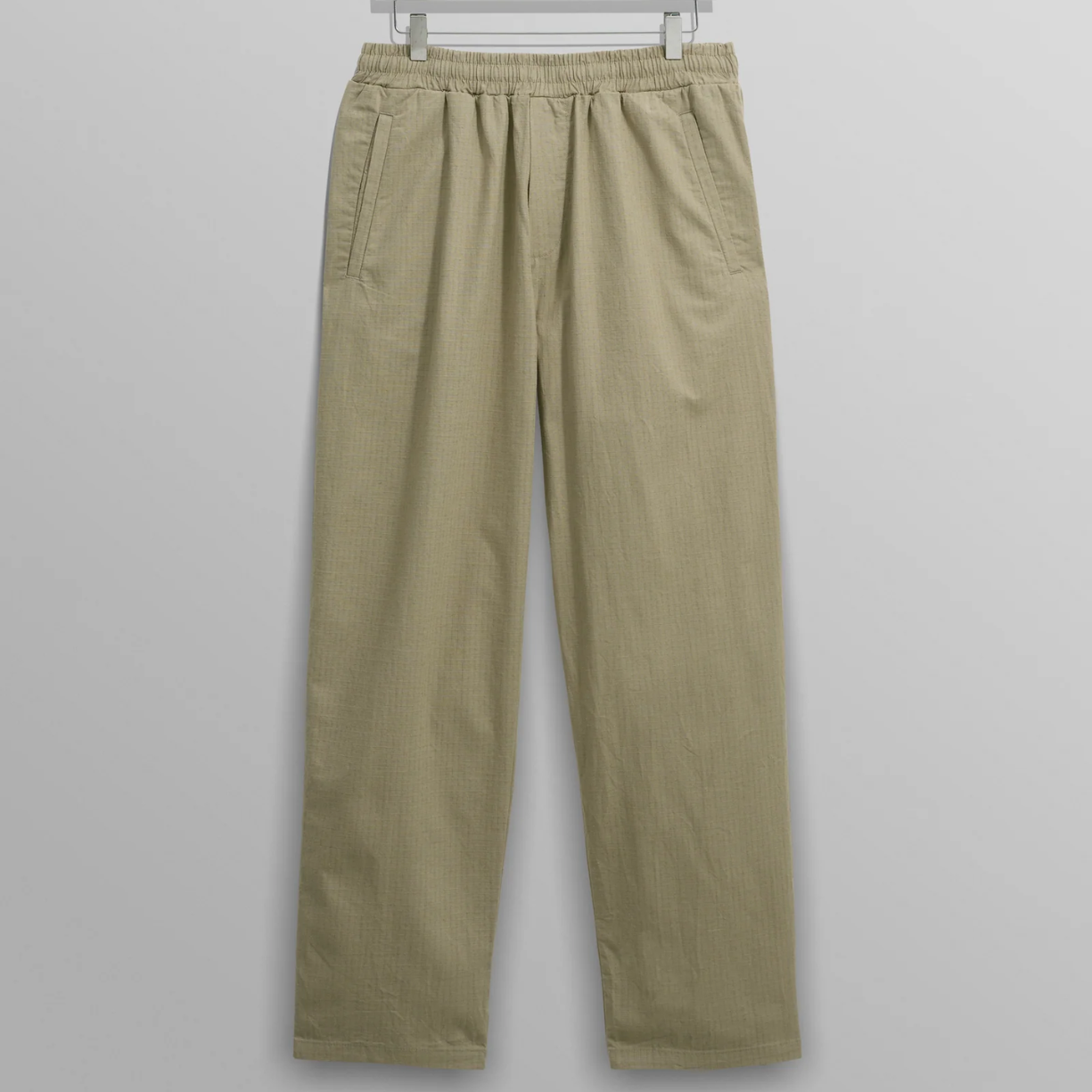Tyne Light Khaki Linen Ripstop Trousers