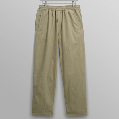 Tyne Light Khaki Linen Ripstop Trousers