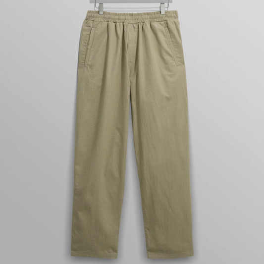 Tyne Light Khaki Linen Ripstop Trousers