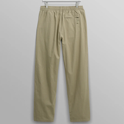 Tyne Light Khaki Linen Ripstop Trousers