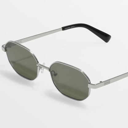 Savona Silver Metal Rectangular Sunglasses