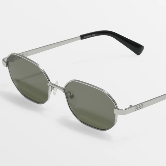 Savona Silver Metal Rectangular Sunglasses