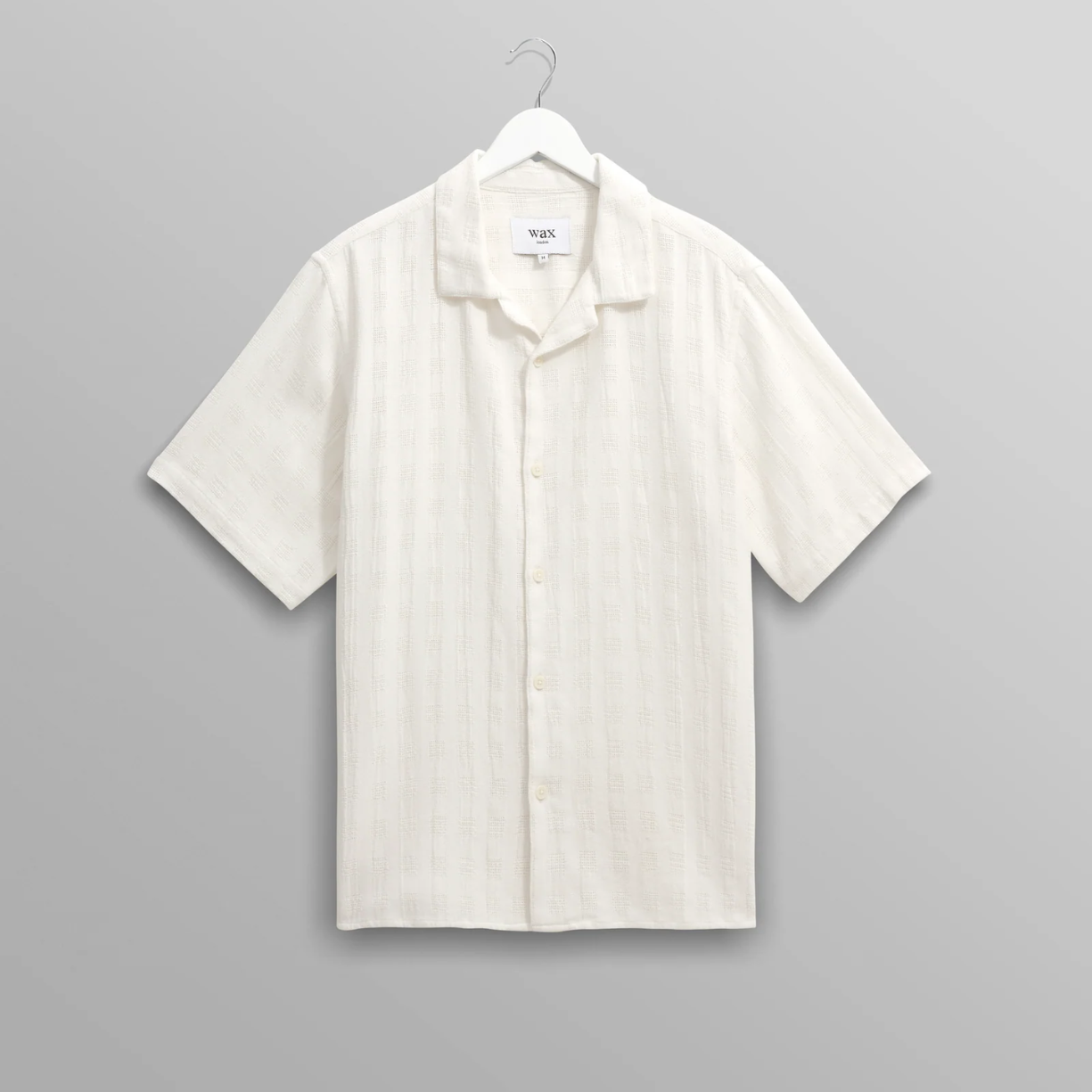 Didcot Ecru Open Weave Short Sleeve Cotton Shirt