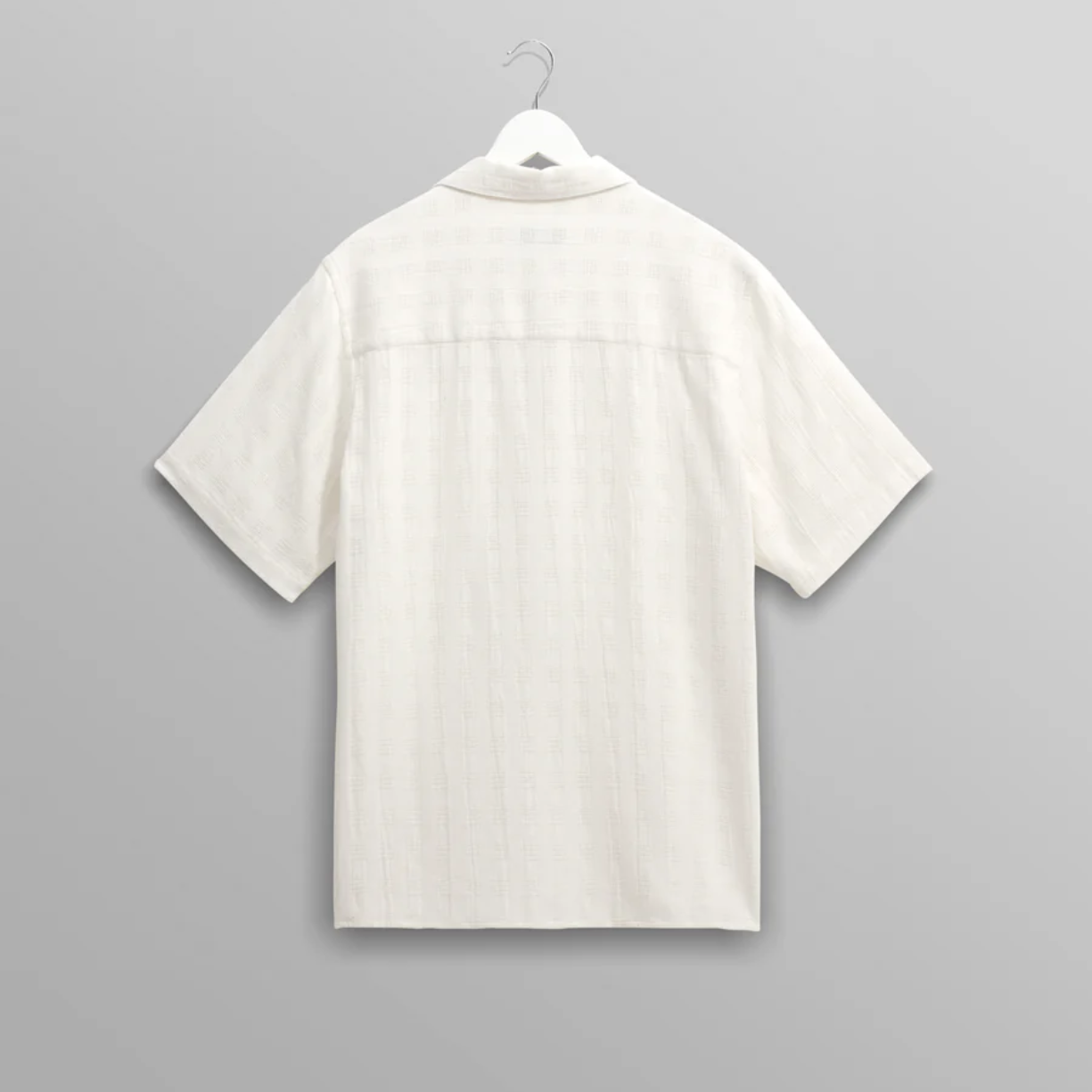 Didcot Ecru Open Weave Short Sleeve Cotton Shirt