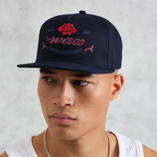 Wax London Farrell Navy Cotton Trucker Cap
