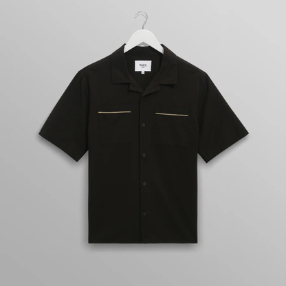 Didcot Black And Multicolour Applique Short Sleeve Shirt