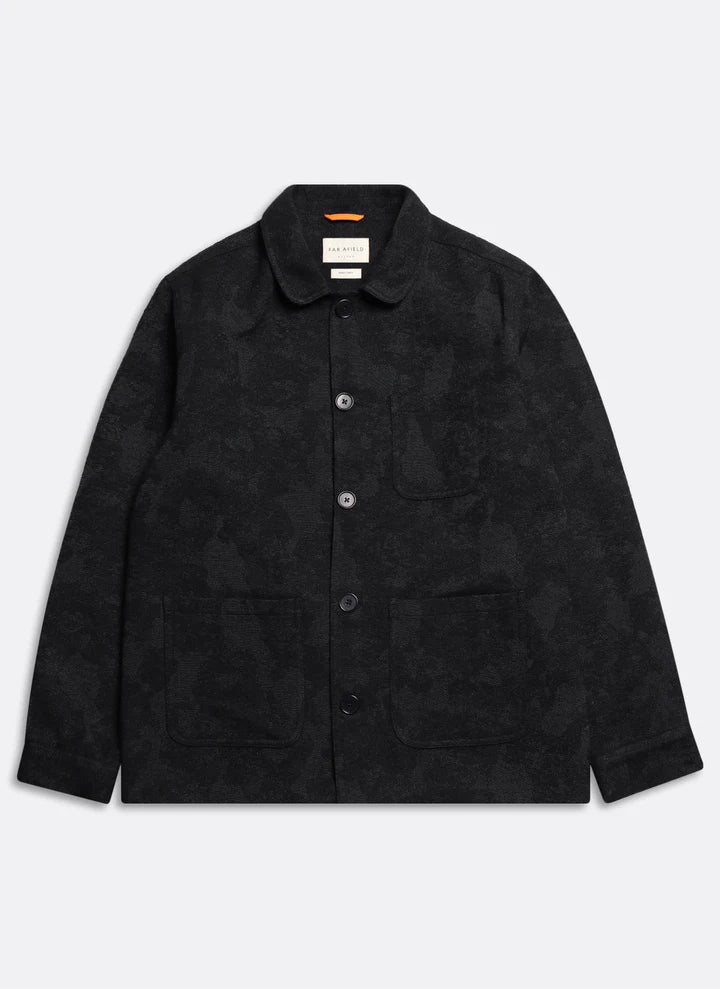 Station Jacket Black Landscape Jacquard