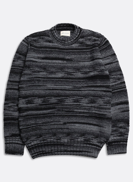 Hosono Knit Black / Grey Raised Stripe