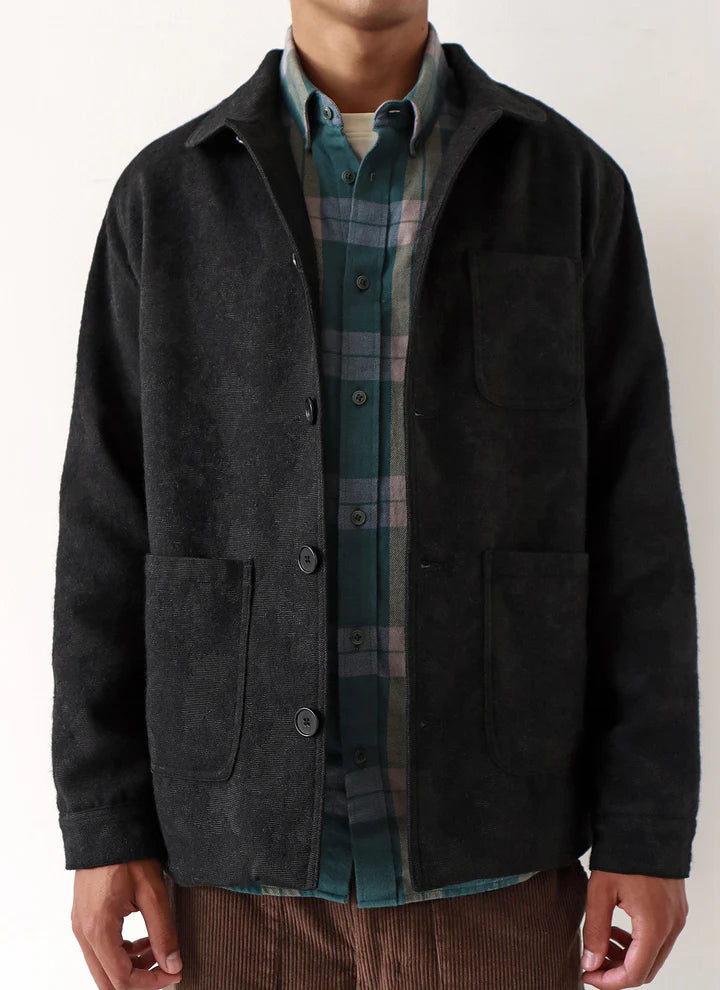 Station Jacket Black Landscape Jacquard