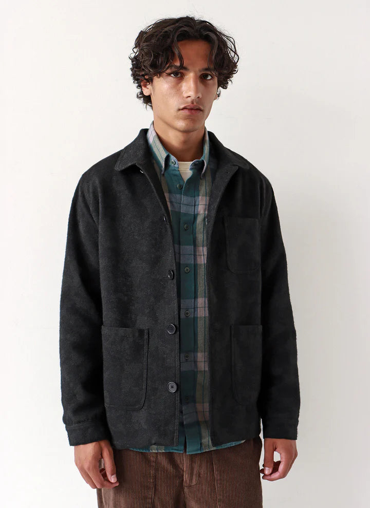 Station Jacket Black Landscape Jacquard