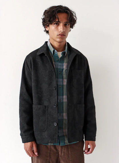 Station Jacket Black Landscape Jacquard