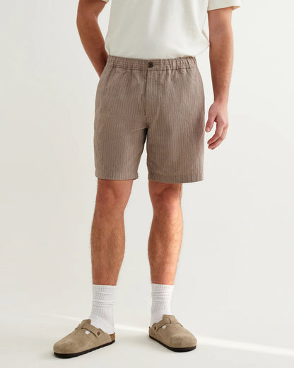 Linton Natural Chalk Stripe Shorts