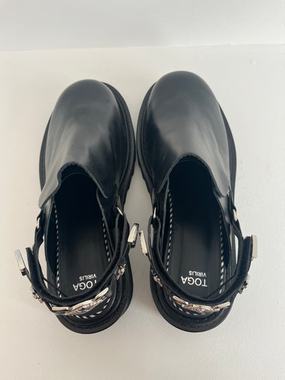 Toga Pulla Chunky Slingback Leather Mule