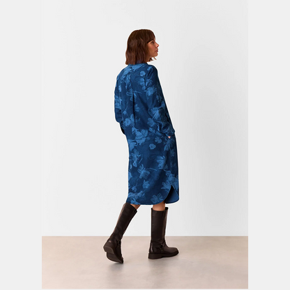 Chalk Print Denim Shirt Dress