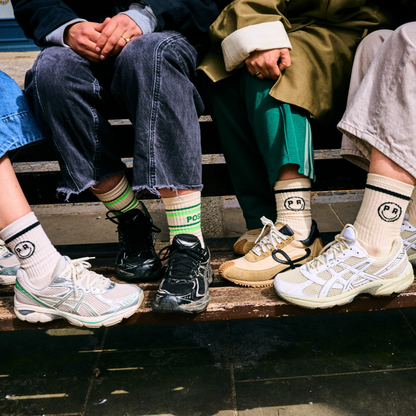 'Positive Vibes' Green Stripe Socks