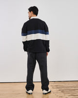 Bow Black Striped Organic Cotton Rugby Shirt