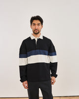Bow Black Striped Organic Cotton Rugby Shirt