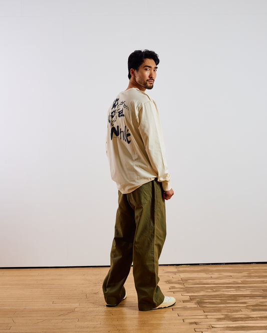 MHL. Dense Cotton Drill Army Green Trousers