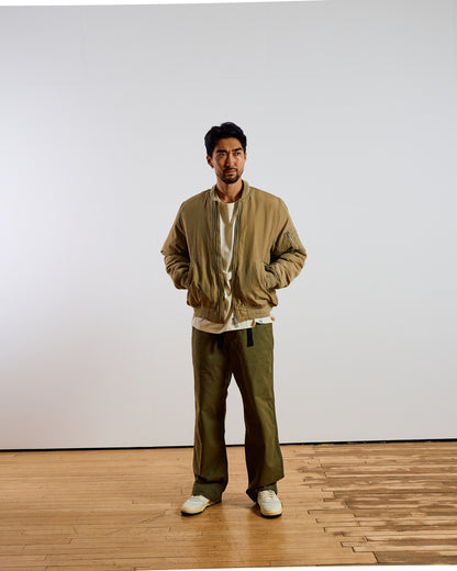 Malvern Washed Khaki Nylon Bomber Jacket