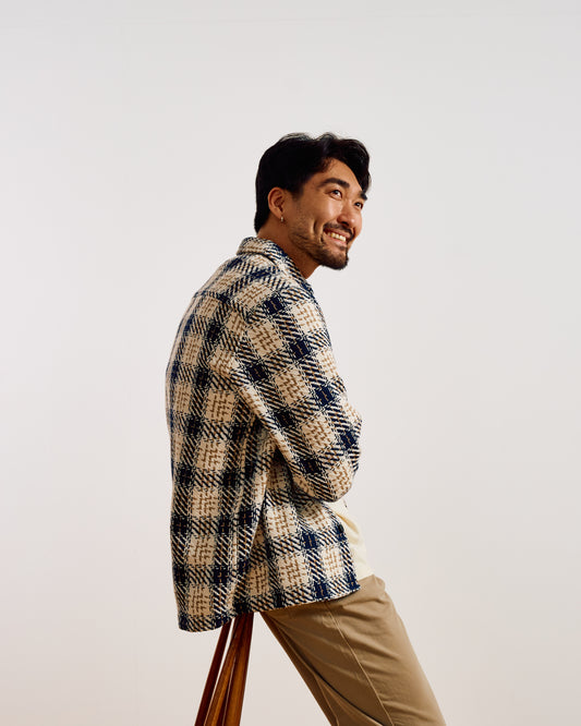 Whiting Navy And Ecru Alley Check Overshirt