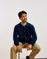Dalwood Cardigan Tuck Stripe Boucle Navy