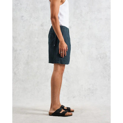 Wax London Kurt Short Two Tone Linen IN  Dark Green