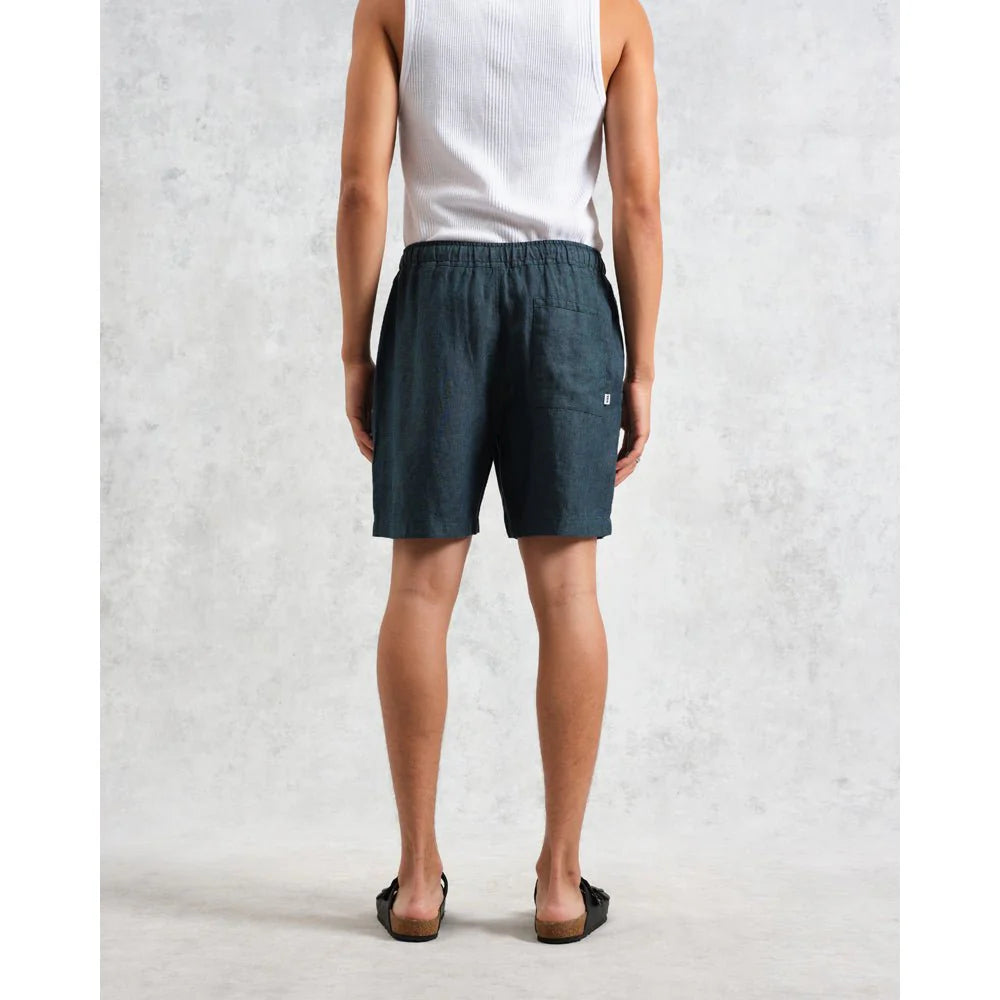 Wax London Kurt Short Two Tone Linen IN  Dark Green
