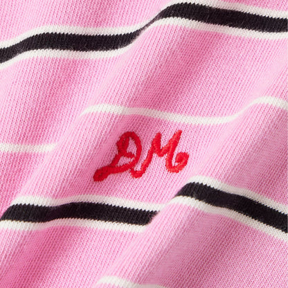 Damson Madder Remie Rugby Shirt in Pink Stripe