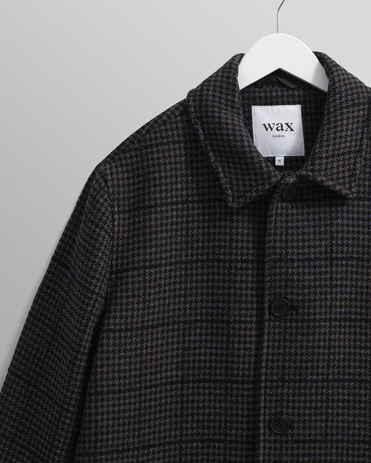 Wax London Stan Puppytooth Coat - Navy/Grey