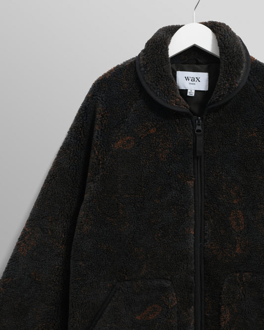 Wax London Tate Paisley Fleece - Black