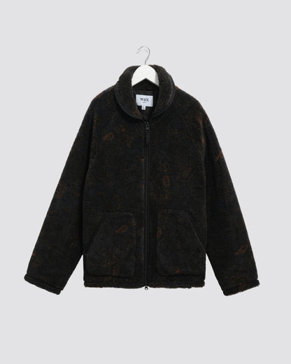 Wax London Tate Paisley Fleece - Black