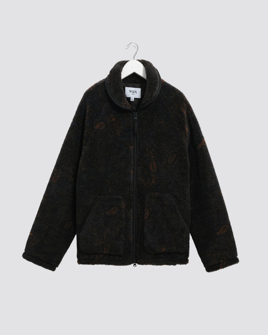 Wax London Tate Paisley Fleece - Black