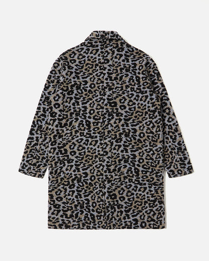 Universal Works Account Coat Leopard Flower Wool Blue