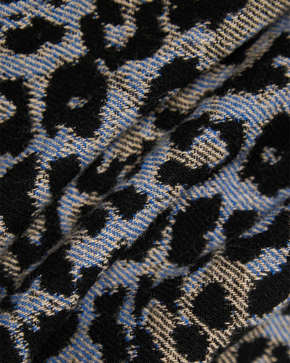 Universal Works Account Coat Leopard Flower Wool Blue