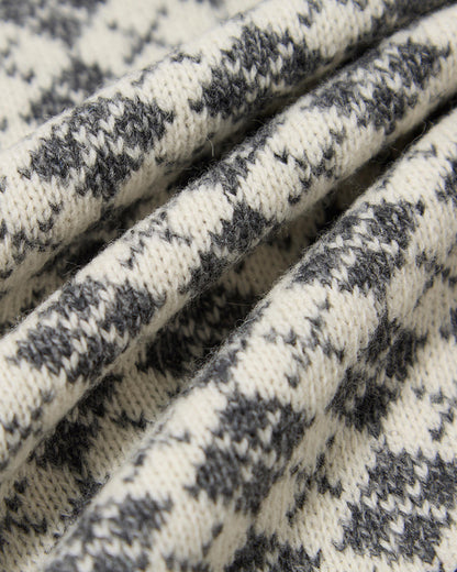 Universal Works Allan Cardigan Plain Knit Argyll Ecru/Grey