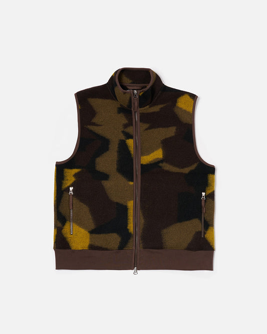 Universal Works Climbing Gilet Swede Camo Fleece Camo