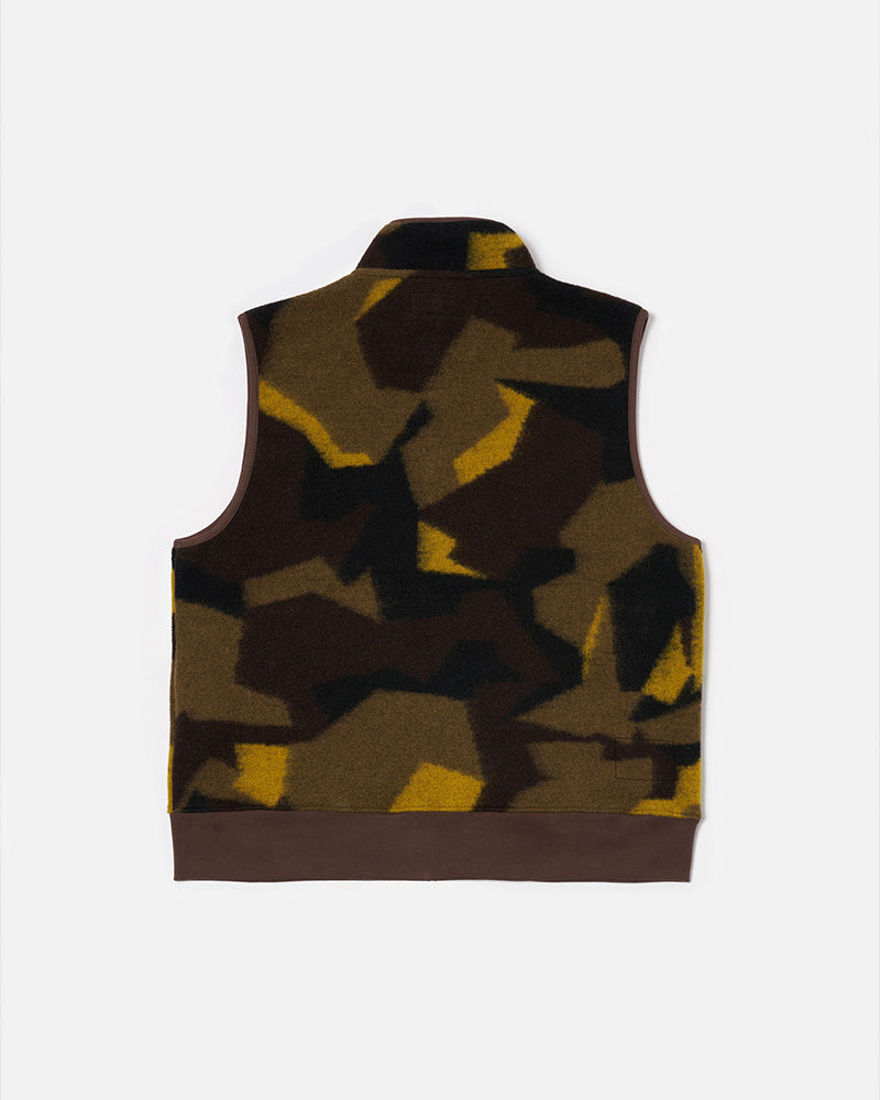 Universal Works Climbing Gilet Swede Camo Fleece Camo