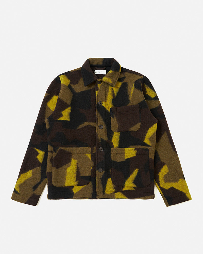 Universal Works Field Jacket Swede Camo Fleece Camo