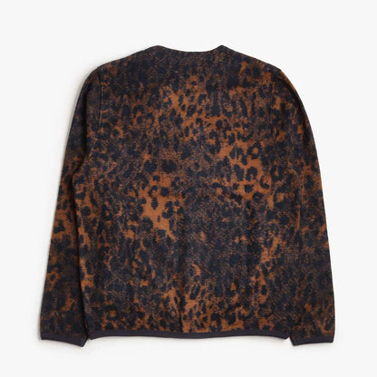 Universal Works Cardigan Night Leopard Dark Navy/Brown