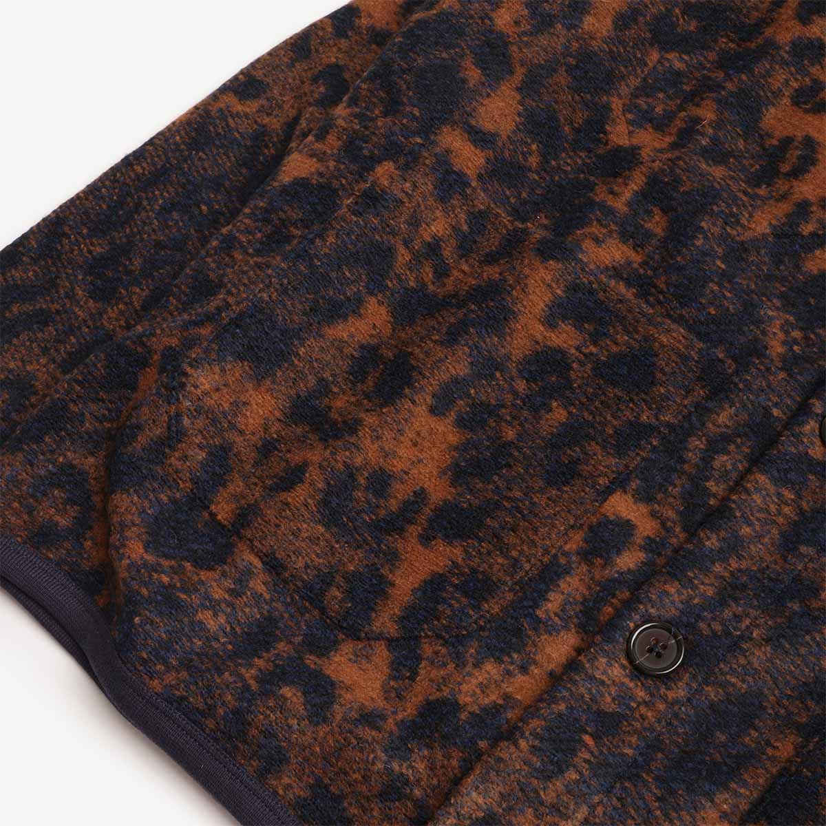 Universal Works Cardigan Night Leopard Dark Navy/Brown