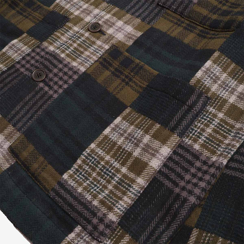 Universal Works Dockside Jacket Japanese Patchwork Brown